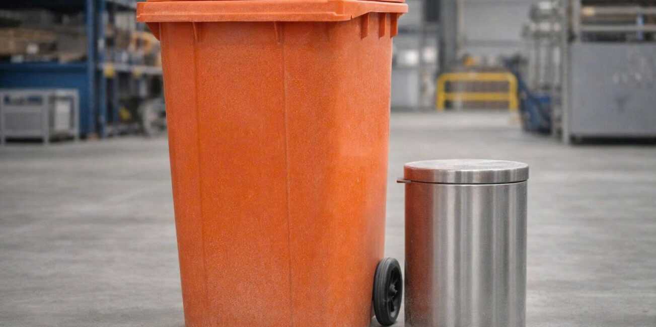 Chọn thùng rác cho nhà xưởng: Nhựa hay kim loại?